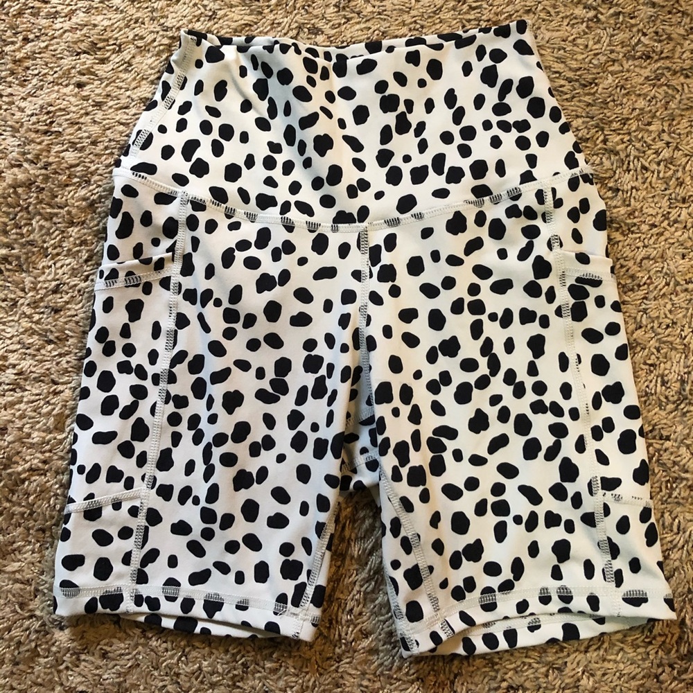 Black and White Biker Shorts